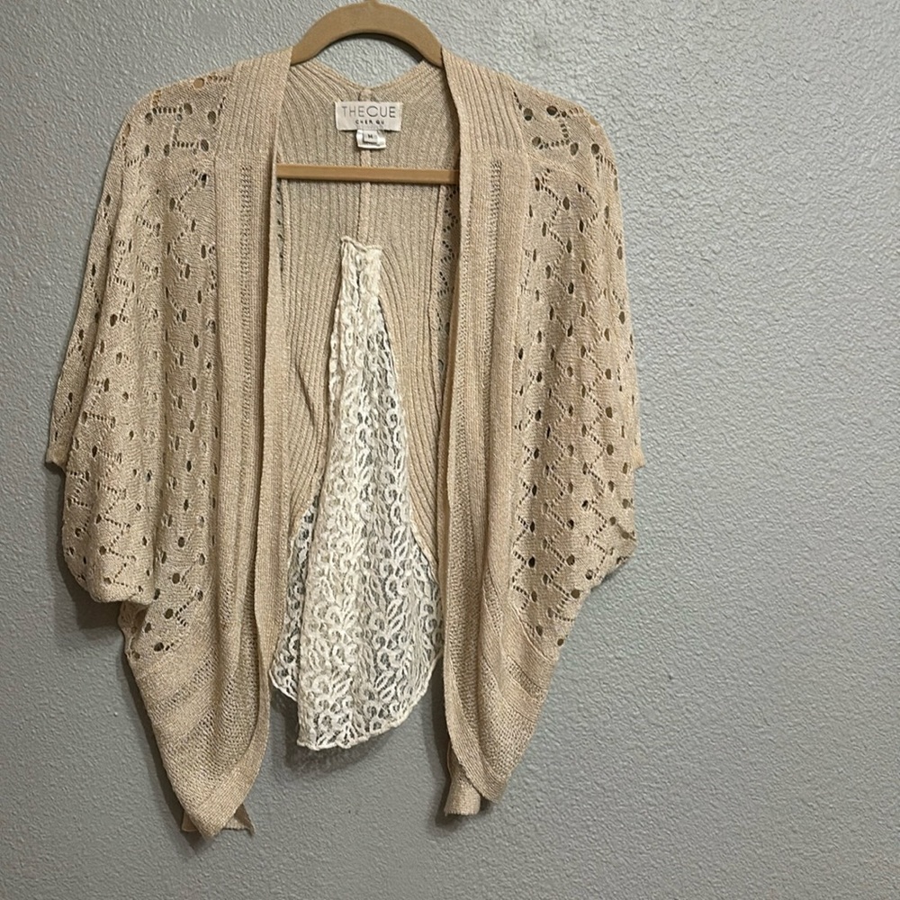 Anthropologie wrap/cardigan with lace back, M